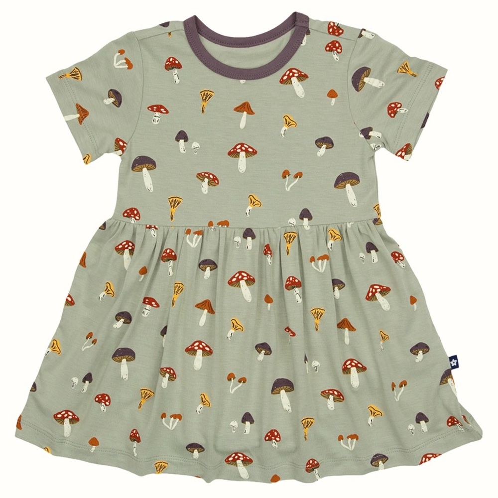 Mushroom Twirl Dress bamboo super soft stretchy breathable nwt Sage green nature
